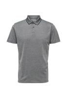 Slhleroy Ss Polo Noos Tops Polos Short-sleeved Grey Selected