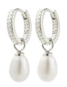 Elliana Earrings Silver-Plated Accessories Jewellery Earrings Hoops Si...