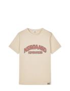 Printed Tee Thorlino Tee Tops T-shirts Short-sleeved Cream Mads Nørgaa...