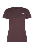 W S/S Simple Dome Slim Tee Sport T-shirts & Tops Short-sleeved Brown T...