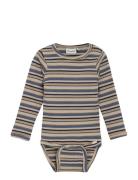 Body Ls Y/D Rib Pitkähihainen Body Multi/patterned Minymo