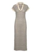 Long Striped Knitted Dress Polvipituinen Mekko Silver Mango