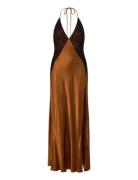 Estrella Halter Maxi Dress Maksimekko Juhlamekko Brown Bardot
