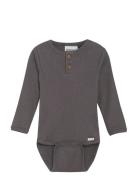 Body Ls Rib Pitkähihainen Body Grey Minymo