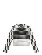 Longsleeve Stripe Tops T-shirts Long-sleeved T-shirts White Indian Blu...
