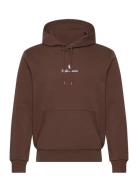 Logo Double-Knit Hoodie Tops Sweat-shirts & Hoodies Hoodies Brown Polo...