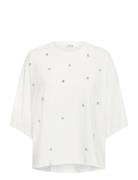 Slafshan Simili Tee Tops T-shirts & Tops Short-sleeved White Soaked In...