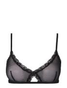 Mesh Lace Trim Triangle Bralette Lingerie Bras & Tops Soft Bras Bralet...