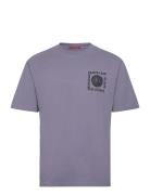 Relaxed-Fit Washed Artwork T-Shirt Tops T-shirts Short-sleeved Purple ...