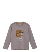 T-Shirt Ls Tops T-shirts Long-sleeved T-shirts Grey Minymo