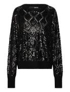 Sequin Knit Jumper Tops Knitwear Jumpers Black ROTATE Birger Christens...