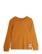 Modal Rib Ls Tee Tops T-shirts Long-sleeved T-shirts Brown Mini Rodini