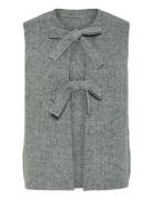 Pcsilly Sl Rev Tie Vest Knit Noos Bc Vests Knitted Vests Grey Pieces