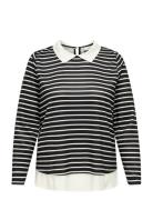 Caralba Ls Mix Top Jrs Tops Blouses Long-sleeved Black ONLY Carmakoma