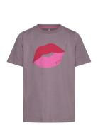 Tnphilippa S_S Tee Tops T-shirts Short-sleeved Purple The New