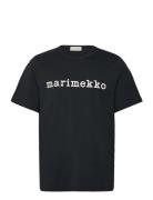 Vihne Logo Placement Tops T-shirts Short-sleeved Black Marimekko