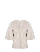 Myra Top Tops Blouses Short-sleeved Silver Ida Sjöstedt