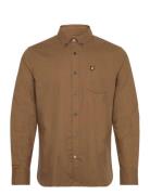 Plain Flannel Shirt Tops Shirts Casual Brown Lyle & Scott