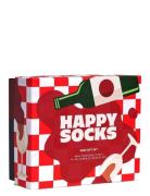 2-Pack Wine Gift Set Lingerie Socks Regular Socks Red Happy Socks