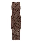 Leanna Dress Polvipituinen Mekko Brown Noella