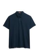 Essential Jersey Polo Tops Polos Short-sleeved Navy Superdry