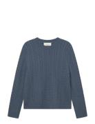 Wwsteve Crew Neck 25223 Tops Knitwear Round Necks Blue WOOD WOOD