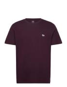 Ss Patch Logo Tee Tops T-shirts Short-sleeved Burgundy Lee Jeans