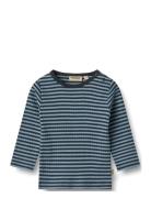 T-Shirt L/S Stig Tops T-shirts Long-sleeved T-shirts Blue Wheat