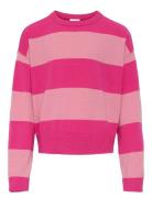 Kogtala Ls Stripe Ck Ot Knt Tops Knitwear Pullovers Pink Kids Only