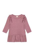 Dress L/S Frill Modal Heart Dresses & Skirts Dresses Casual Dresses Lo...
