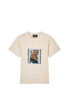 Cotton Jersey Sweathart Frode Tee Tops T-shirts Short-sleeved Cream Ma...