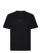 Ts_Hole19 Graphic Tops T-shirts Short-sleeved Black BOSS