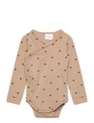 Tnsbnova L_S Wrap Body Bodies Long-sleeved Brown The New