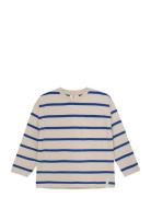 T-Shirt Ls Stripe Over Tops T-shirts Long-sleeved T-shirts Beige En Fa...