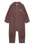 Hmlmini Fleece Zip Suit Bee Pitkähihainen Body Brown Hummel