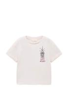 Printed Cotton-Blend T-Shirt Tops T-shirts Short-sleeved Pink Mango