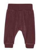 Pants Velour Bottoms Trousers Burgundy Fixoni