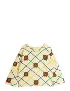 Bear Check Aop Ls Tee Tops T-shirts Long-sleeved T-shirts Cream Mini R...