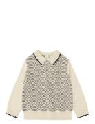 Baby Pointelle Blouse Tops Knitwear Pullovers Cream FUB