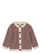 Baby Herringb Cardigan Tops Knitwear Cardigans Red FUB