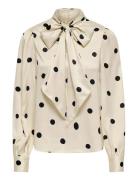 Onllydia L/S Satin Bow Shirt Wvn Tops Blouses Long-sleeved Cream ONLY