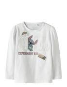 Nmfarna Stitch Ls Top Box Wdi Tops T-shirts Long-sleeved T-shirts Whit...