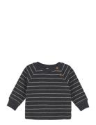 Sweatshirt Ls Stripe Tops Sweat-shirts & Hoodies Sweat-shirts Navy En ...