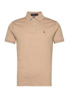 Custom Slim Fit Soft Cotton Polo Shirt Tops Polos Short-sleeved Beige ...