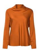 Ayumi Silk Blouse Tops Blouses Long-sleeved Orange Ahlvar Gallery