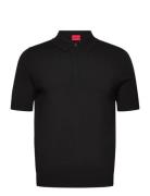 San Peter-Cv Tops Polos Short-sleeved Black HUGO