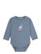 Body Ls Bodies Long-sleeved Blue En Fant