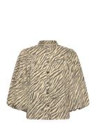 Msolenna Shirt Tops Shirts Short-sleeved Beige Minus