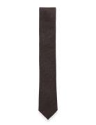 Structured Tie 7 Cm Solmio Kravatti Brown Lindbergh Black