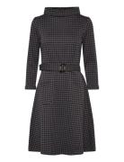 Kim Houndstooth Dress Polvipituinen Mekko Grey Jumperfabriken